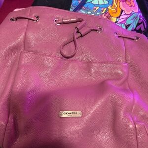Coach Mauve Leather Shoulder Bag